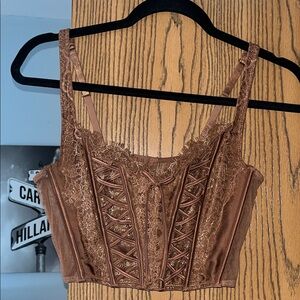 Victoria's Secret Brown Lace Corset Top